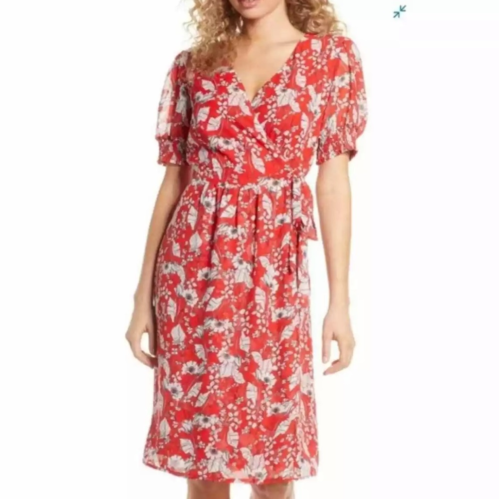 chelsea28 floral print faux wrap dress